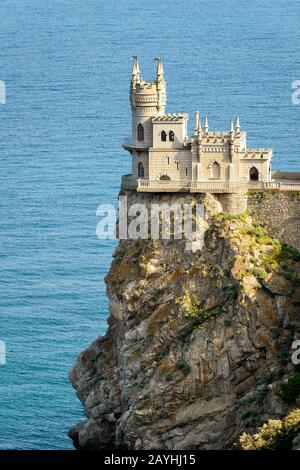 Le château Nest d'Déglutissez sur le rocher de la mer Noire en Crimée, en Russie Banque D'Images