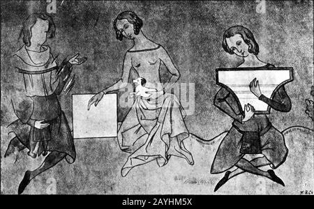 Francfort-Sur-Le-Main-Roemer-Salzhaus-Wandbild. Banque D'Images