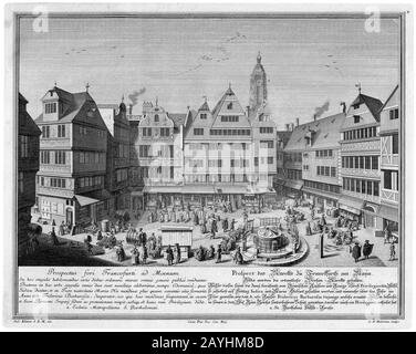 Francfort-Sur-le-Main-Salomon Kleiner-DFFFM-008-Prospect des Marckts zu Franckfurth am Mayn. Banque D'Images