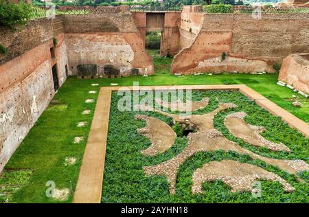 Ruines de la Maison d'Auguste sur le mont Palatin à Rome, Italie Banque D'Images