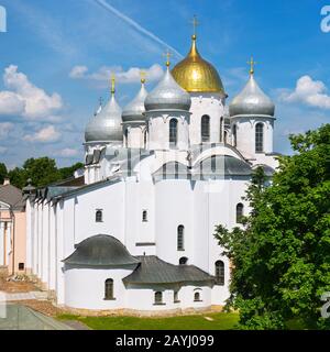 La cathédrale Sainte-Sophie (la Sainte Sagesse de Dieu) à Veliky Novgorod (Novgorod le Grand), Russie Banque D'Images