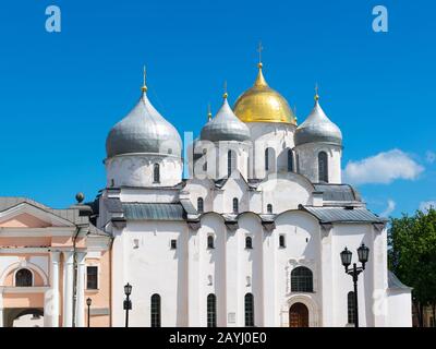 La cathédrale Sainte-Sophie (la Sainte Sagesse de Dieu) à Veliky Novgorod (Novgorod le Grand), Russie Banque D'Images