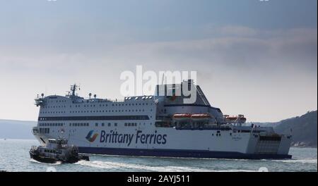 Brittany Ferries MV Armorique partant de Plymouth Banque D'Images