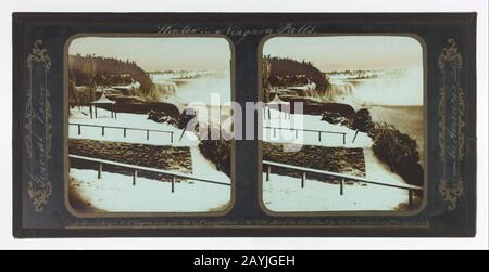 Frederic Et William Langenheim - Chutes Du Niagara D'Hiver, Vue Générale Du Côté Américain Banque D'Images