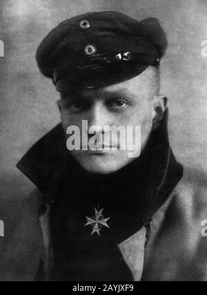 Freiherr Rittmeister Von Richthofen. Le Baron Manfred von Richthofen, vers 1917 - 540163 restauré. Banque D'Images