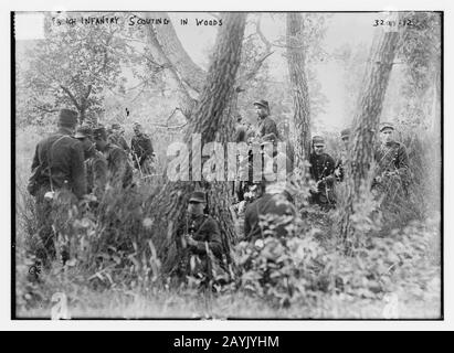 Le scoutisme dans l'infanterie française woods Banque D'Images