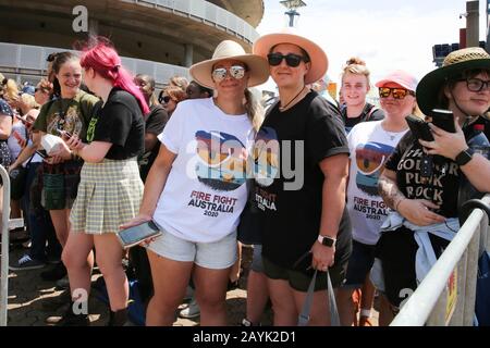 16 février 2020: Rassemblement de foules au Concert de Fire Fight Australia pour le National bushfire relief au stade ANZ le 16 février 2020 à Sydney, Nouvelle-Galles du Sud Australie (Credit image: © Christopher Khoury/Australian Press Agency via ZUMA Wire) Banque D'Images