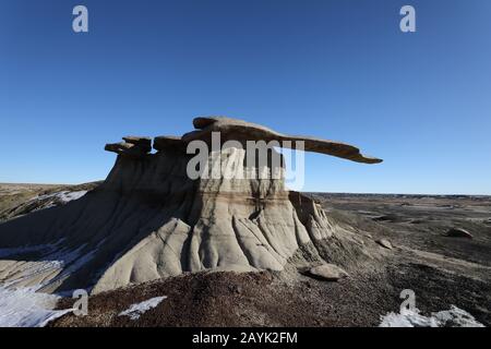 Roi de l'aile, étonnantes formations rocheuses dans la région d'étude sauvage Ah-shi-sle-pah, Nouveau-Mexique, États-Unis Banque D'Images