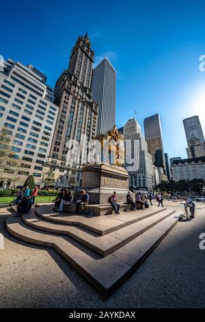 New YORK, États-Unis - 12 OCTOBRE : monument historique du général William Tecumseh Sherman sur la 5ème Avenue en dehors de Central Park le 12 octobre 2019 à New York Banque D'Images