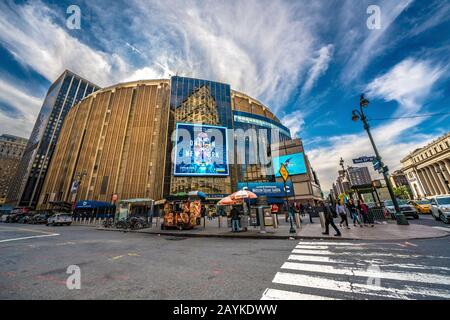 New YORK, États-Unis - 13 OCTOBRE: C'est Madison Square Garden, une arène de sports multi-usages à Manhattan le 13 octobre 2019 à New York Banque D'Images