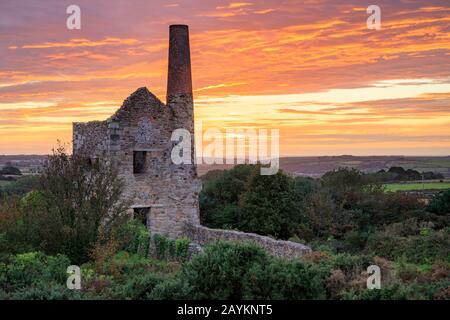 Peevor de lactosérum près de Redruth, dans les Cornouailles. Banque D'Images