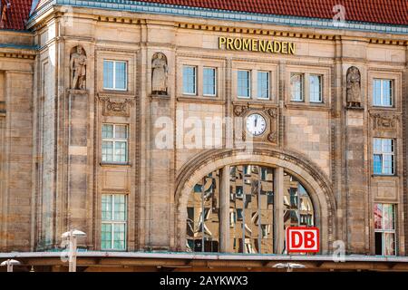 Leipzig, ALLEMAGNE - 21 MAI 2018: Gare (Hauptbahnhof) de Leipzig Banque D'Images