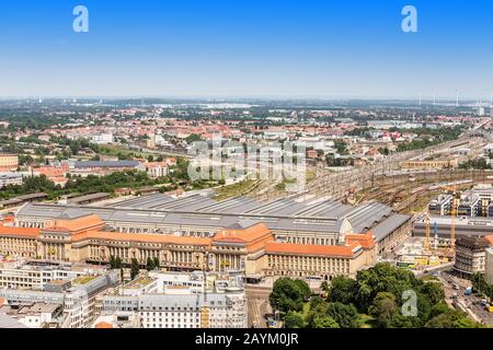 Leipzig, ALLEMAGNE - 21 MAI 2018: Gare (Hauptbahnhof) de Leipzig Banque D'Images