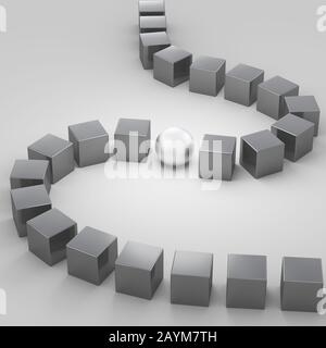 Conception de cubes gris abstraits, rendu 3d Banque D'Images