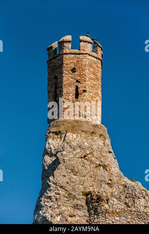 Tour De Jeune Fille, Château De Devin À Bratislava, Slovaquie Banque D'Images
