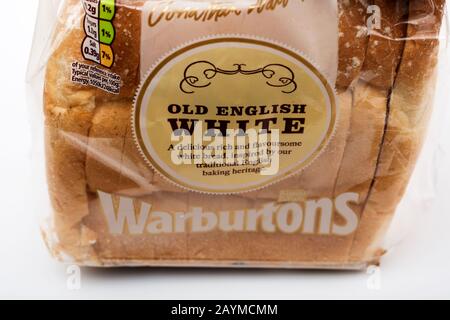 Warburtons vieux pain blanc anglais tranché Banque D'Images