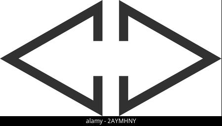 À droite à gauche du logo de la flèche d'orientation, lettre abstraite H. flèches du triangle abstrait, symbole commercial identité de la société. Illustration du vecteur de stock Illustration de Vecteur