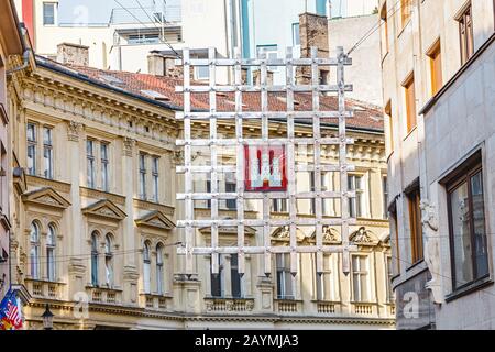 12 MAI 2018, SLOVAQUIE, BRATISLAVA : porte médiévale Laurinc avec armoiries Banque D'Images