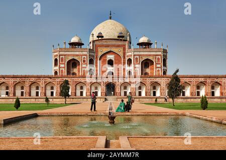 Tombe D'Humayun, Tombe De Nasiruddin Muhammad Humayun, Delhi, Inde Banque D'Images