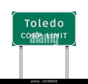 Illustration vectorielle du panneau vert Tolède Corp Limit Illustration de Vecteur
