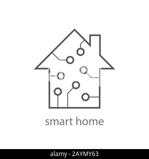 Icône Smart Home Sign. Smart House bouton. Télécommande. Panneau du site Web de l'interface utilisateur moderne. Illustration Vectorielle. SPE 10 Illustration de Vecteur