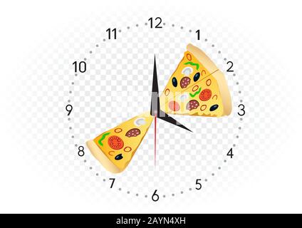 petit déjeuner et dîner pour manger de la pizza Illustration de Vecteur