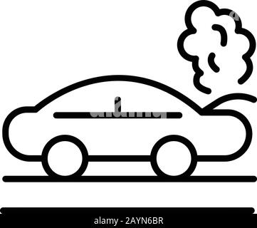 Icône de voiture cassée, style contour Illustration de Vecteur