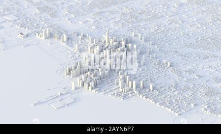 ville de chicago, idéale pour les thèmes de la ville, de la immo, de la technologie et de la vie moderne. illustration tridimensionnelle Banque D'Images