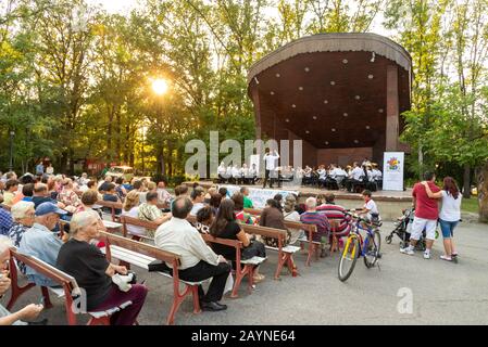 La musique classique de concert en plein air dans le parc Borisova gradina, Sofia, Bulgarie Banque D'Images