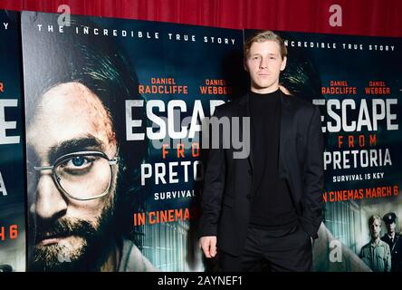 Daniel Webber assiste à un screening pour un nouveau film Escape From Pretoria au Soho Curzon à Londres. Banque D'Images