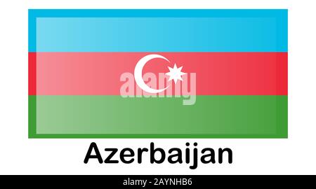 Drapeau de l'Azerbaïdjan. Illustration. La couleur et la taille de l'original. Illustration de Vecteur