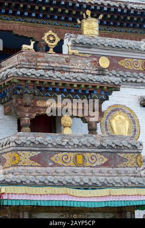 Le temple de Laviran, qui fait partie du monastère d'Erdene Zuu à Kharakhorum (Karakorum), Mongolie, Mongolias le plus grand monastère, (patrimoine mondial de l'UNESCO) Banque D'Images