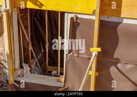 Construction d'une maison de gros plan Banque D'Images