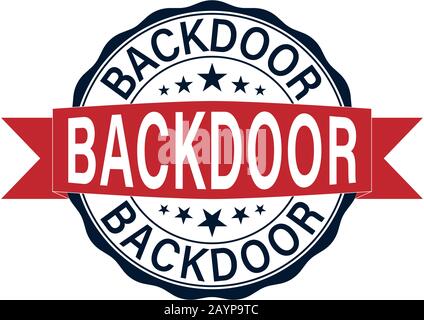 Emblème noir et rouge de porte arrière sur fond blanc Illustration de Vecteur