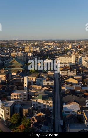 Vue d'ensemble de la ville de Kanazawa, préfecture d'Ishikawa, sur l'île d'Honshu, Japon. Banque D'Images