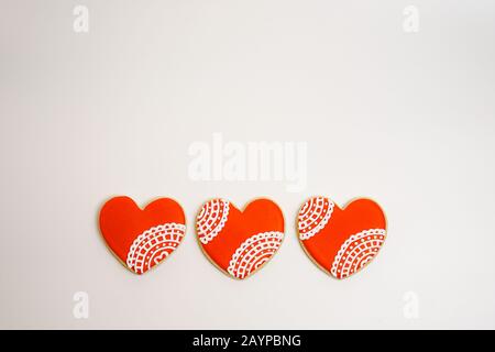 Biscuits de sucre en forme de coeur Banque D'Images