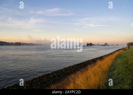 La brume au-dessus de la rivière Merwede Banque D'Images