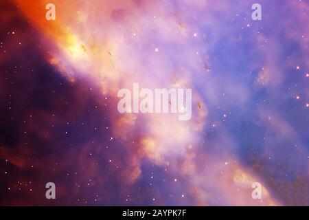 Nébuleuse cosmique en tons bleus. Des éléments de cette image ont été fournis par la NASA. Banque D'Images