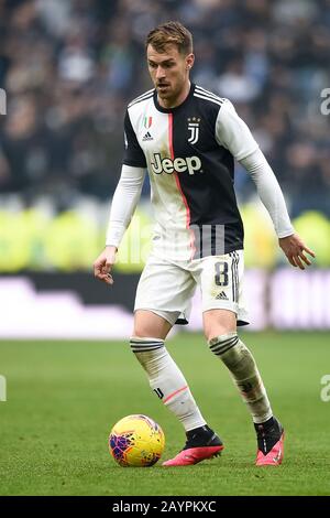 Turin, Italie - 16 février 2020: Aaron Ramsey de Juventus FC en action pendant le match de football de la série A entre Juventus FC et Brescia Calcio. Crédit: Nicolò Campo/Alay Live News Banque D'Images