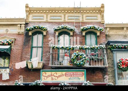 Los Angeles, États-Unis - décembre 2019 Universal Studios Hollywood. Noël Banque D'Images
