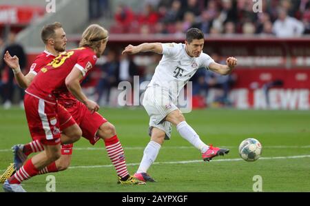 Cologne, Allemagne. 18 mars 2020. FIRO: 16.02.2020, football, 1.Bundesliga, saison 2019/2020, 1.FC Cologne - FC Bayern Munich 1: 4 Robert LEWANDOWSKI, Bayern, action unique | usage mondial crédit: DPA/Alay Live News Banque D'Images