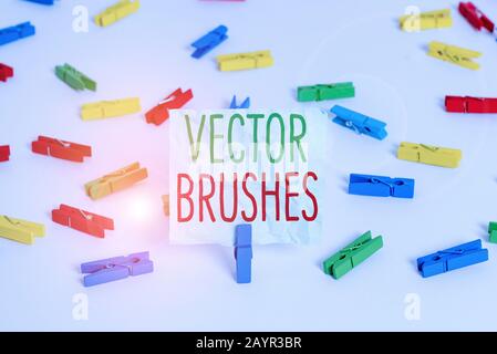 Formes de texte manuscrite. Photo conceptuelle Appliquée à la trajectoire et utilisée pour créer des papiers de clothspin de Couleur à effet dessiné à la main réalistes. Rappel vide Banque D'Images