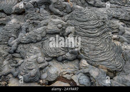 Formations de lave à Sullivan Bay, Santiago Island (île James) dans les îles Galapagos, Équateur. Banque D'Images