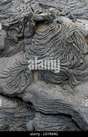 Formations de lave à Sullivan Bay, Santiago Island (île James) dans les îles Galapagos, Équateur. Banque D'Images