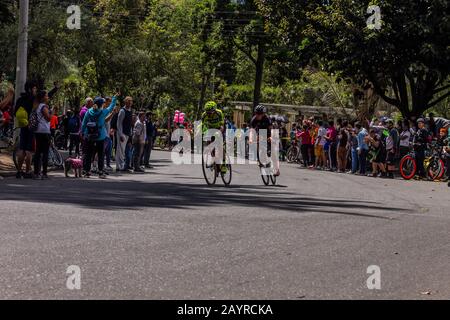 Sixième et dernière étape du Tour Colombie 2020, Test 2.1 de l'Union internationale du cyclisme, UCI, à travers les rues de Bogota. 16 Février 2020 Banque D'Images