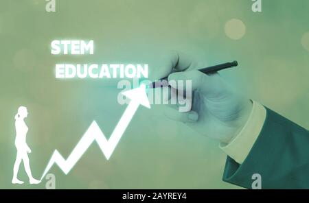 Signe texte montrant l'éducation de la tige. Photo d'élaborer un texte pour préparer les élèves du primaire et du secondaire pour l'université Banque D'Images