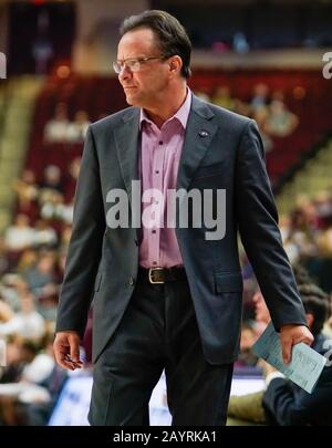 College Station, Texas, États-Unis. 15 février 2020. - Tom CREAN, entraîneur-chef de Géorgie, a montré pendant un match entre les Bulldogs de Géorgie et les Aggies TEXAS A&M à Reed Arena. Crédit: Jerome Hicks/Zuma Wire/Alay Live News Banque D'Images