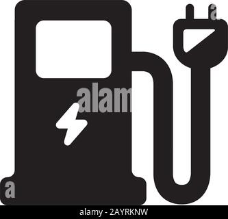 icône de la station de charge (véhicule électrique ) Illustration de Vecteur