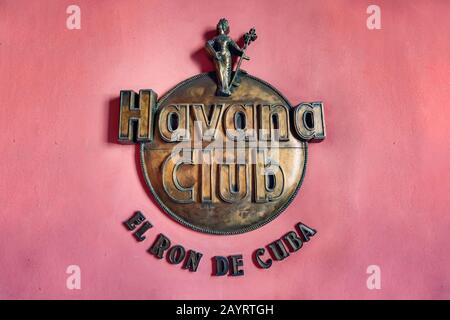 27 novembre 2019, la Havane, Cuba : logo du rhum cubain - le club de la Havane Banque D'Images