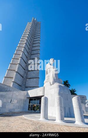 27 Novembre 2019, La Havane, Cuba. Monument commémoratif Jose Marti à la place de la Révolution à la Havane Banque D'Images